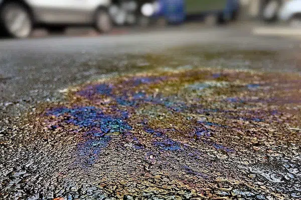 gasoline spill on driveway